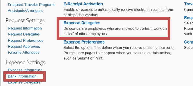 expense delegate screen shot
