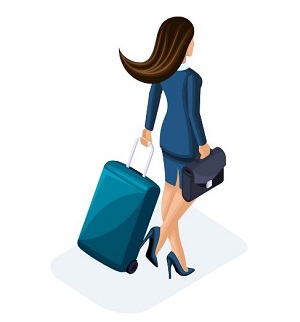 Graphic of women traveler