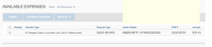 How to create expense report - available expenses image